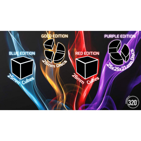 320° Gold – 25 mm 4-delt disc vandpibe kul – 1 kg