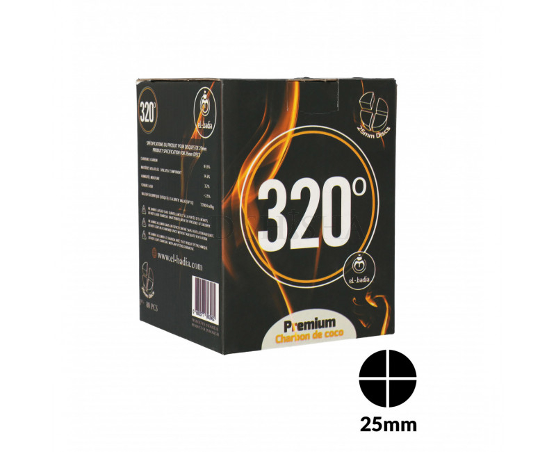 320° Gold – 25 mm 4-delt disc vandpibe kul – 1 kg